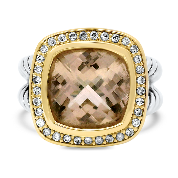 Estate David Yurman Sterling Silver 18k Rose Gold Petite Albion