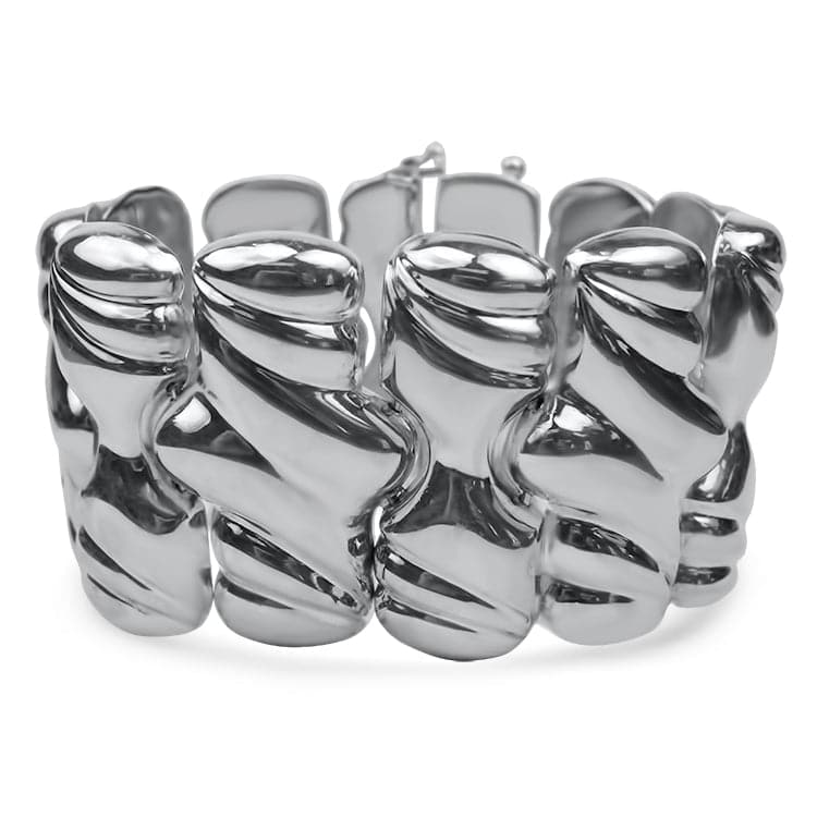 Estate David Yurman Bracelet Estate Sterling Silver Wide Wavy Bracelet