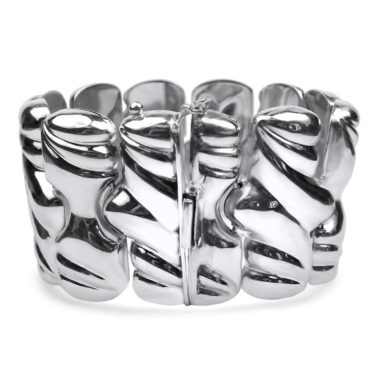 Estate David Yurman Bracelet Estate Sterling Silver Wide Wavy Bracelet