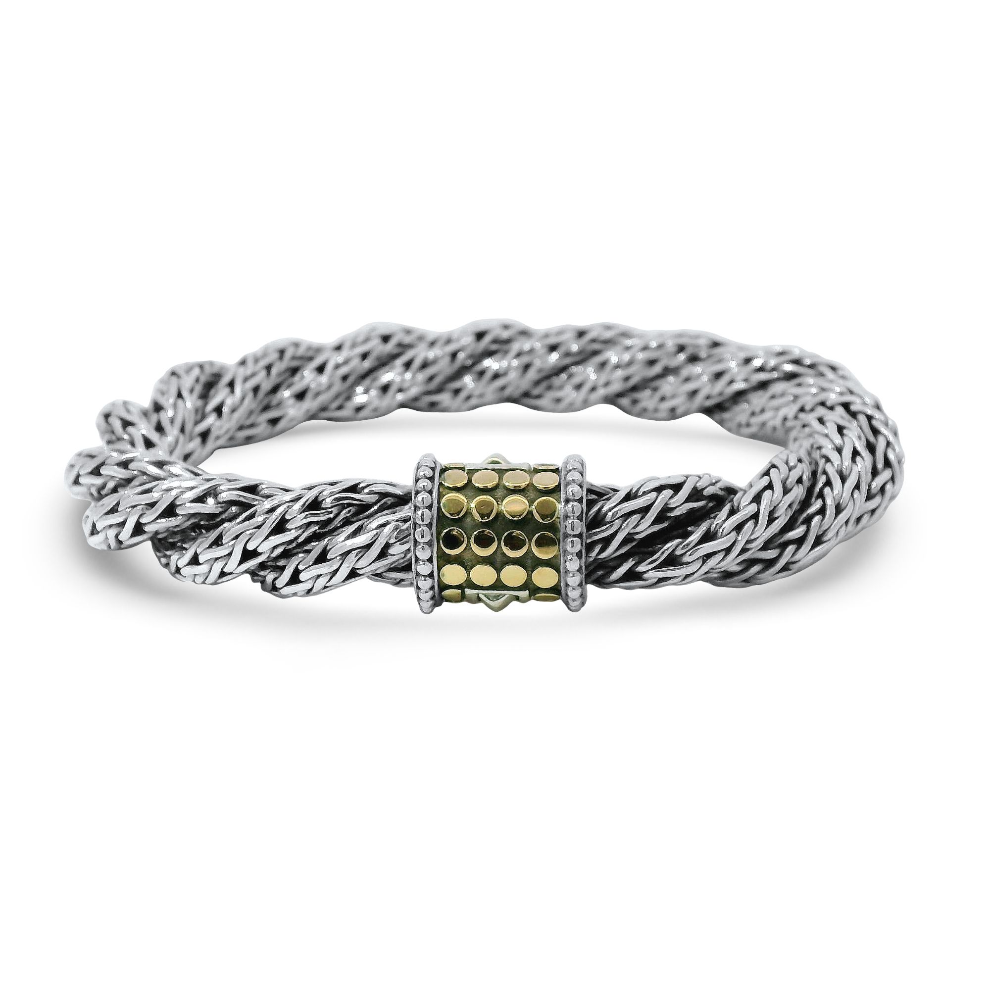 Estate John Hardy Bracelet Estate Sterling Silver & 18K Yellow Gold John Hardy Triple Twist Bracelet