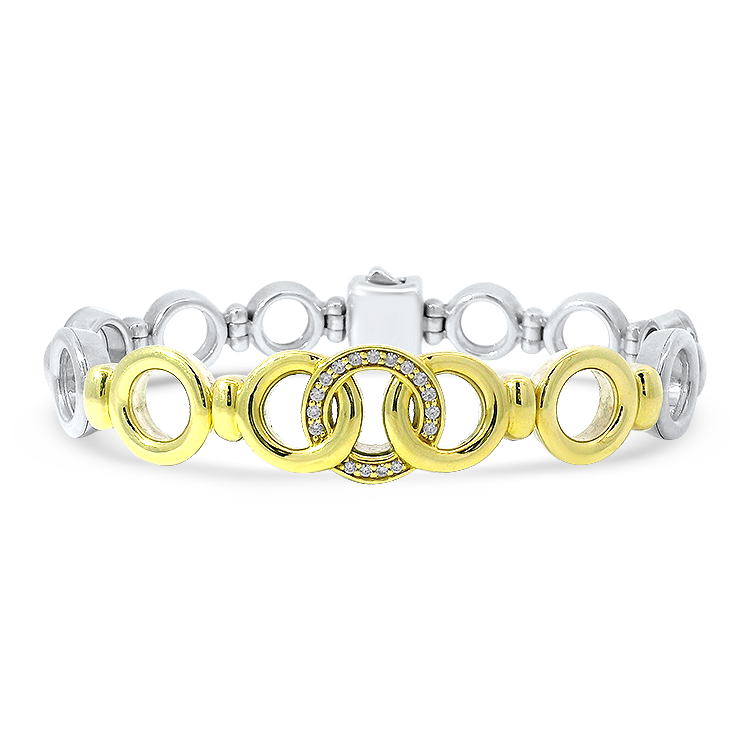Estate Lagos bracelet Estate Lagos Sterling Silver and 18K Yellow Gold Circles Bracelet