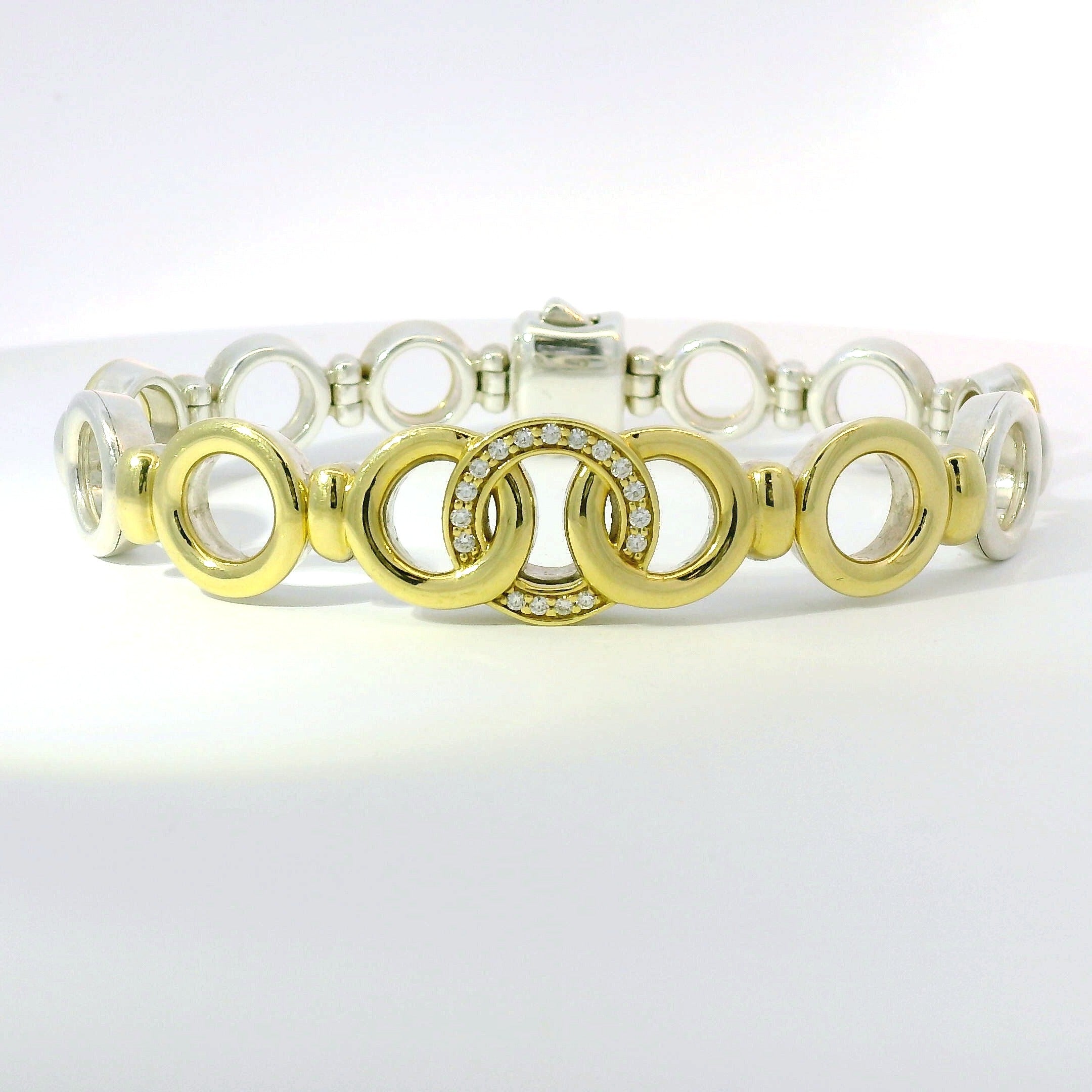 Estate Lagos Bracelet Estate Lagos Sterling Silver and 18K Yellow Gold Circles Bracelet