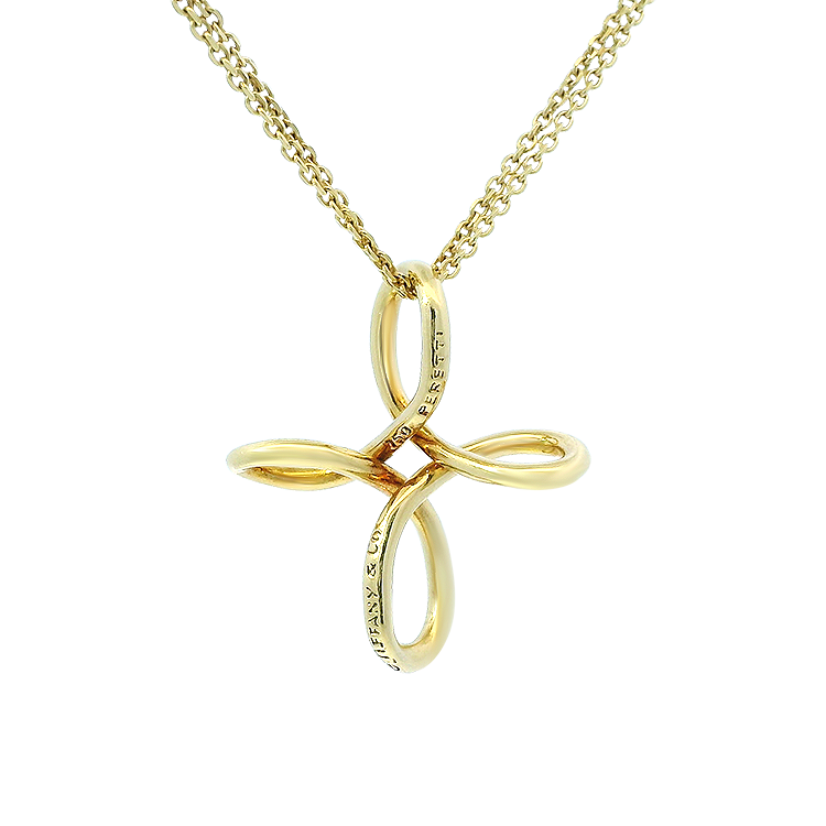 Estate Tiffany & Co. Necklaces and Pendants Estate Tiffany & Co. 18K Yellow Gold Cross Pendant
