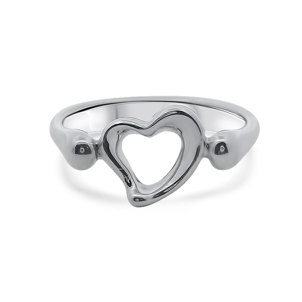 Estate Sterling Silver Tiffany & Co. Elsa Peretti Open Heart Ring