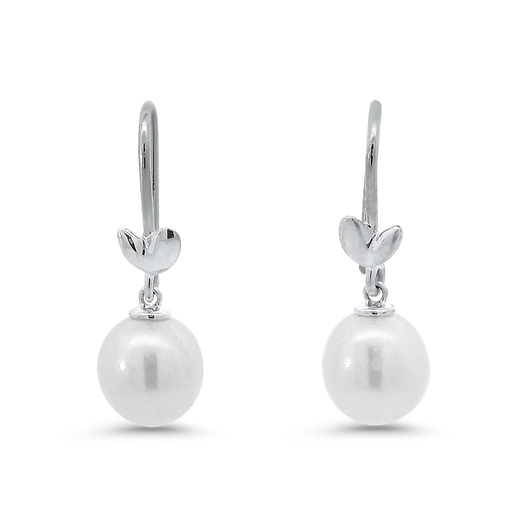 Estate Tiffany & Co. Earrings Estate Tiffany & Co. Paloma Picasso Sterling Silver Olive Leaf Pearl Drop Earrings