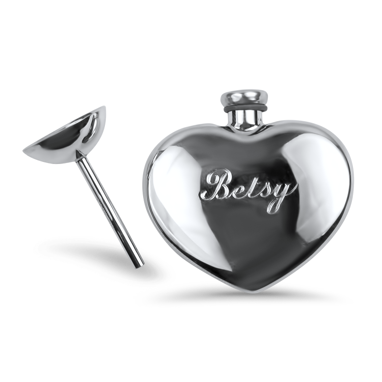 Estate Tiffany & Co. Perfume Bottle Estate Tiffany & Co. Sterling Silver Heart Shaped Perfume Flask