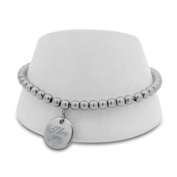 Estate Tiffany & Co. Bracelet Estate Tiffany & Company Sterling Silver I Love You Beaded Bracelet