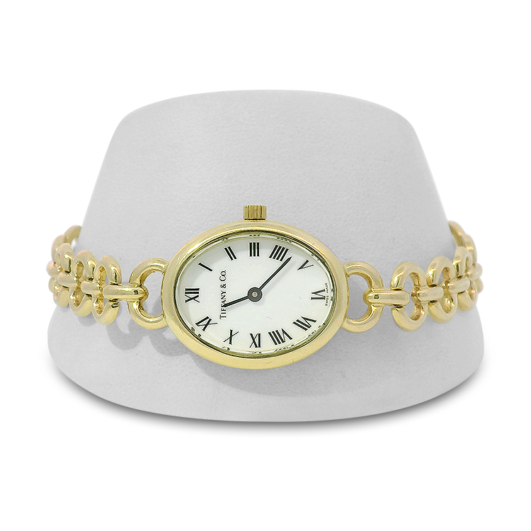 Estate Tiffany & Co. Watch Pre-owned Tiffany & Co. Oval Dress Watch in 14K Yellow Gold