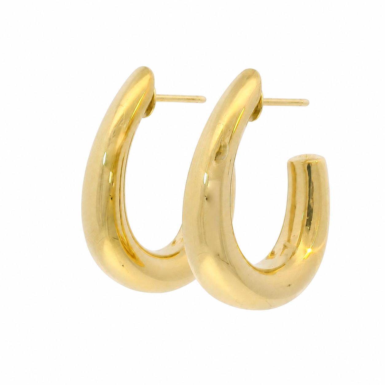 Estate Tiffany & Co. Earrings Tiffany & Co. Estate 14K Yellow Gold J-Hoop Earrings