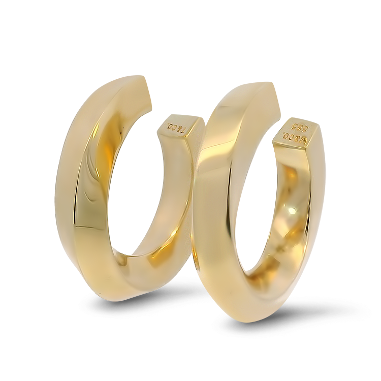 Estate Tiffany & Co. Earrings Tiffany & Co. Estate 14K Yellow Gold Twisted Knife-Edge Hoop Earrings
