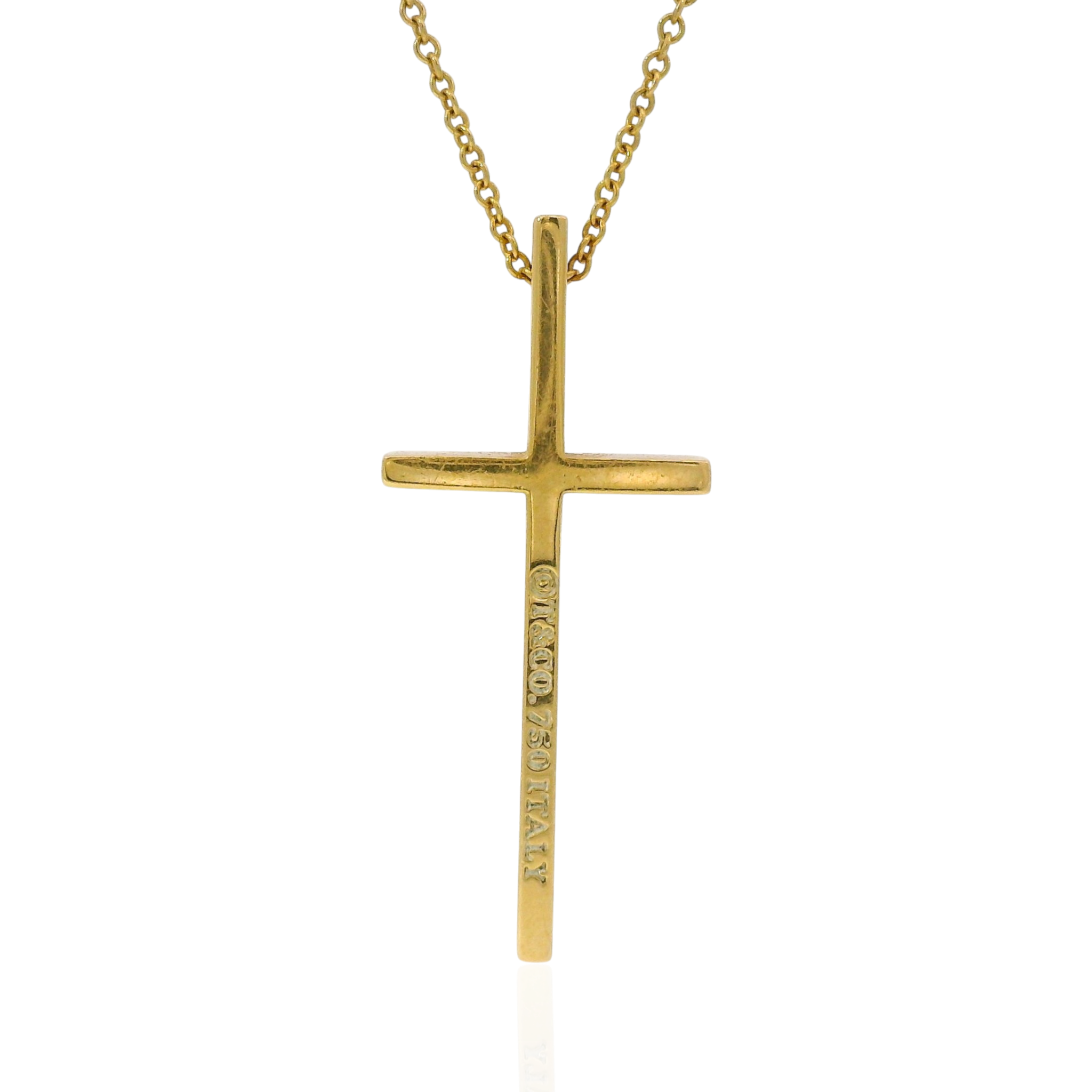 Estate Tiffany & Co. Necklaces and Pendants Tiffany & Co. Estate 18K Yellow Gold Cross Pendant Necklace