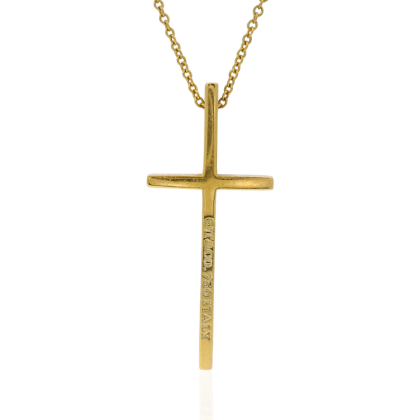 Tiffany & Co. Estate 18K Yellow Gold Cross Pendant Necklace