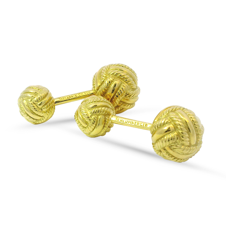 Estate Tiffany & Co. Men's Jewelry Tiffany & Co. Estate 18K Yellow Gold Jean Schlumberger Gold Knot Cufflinks