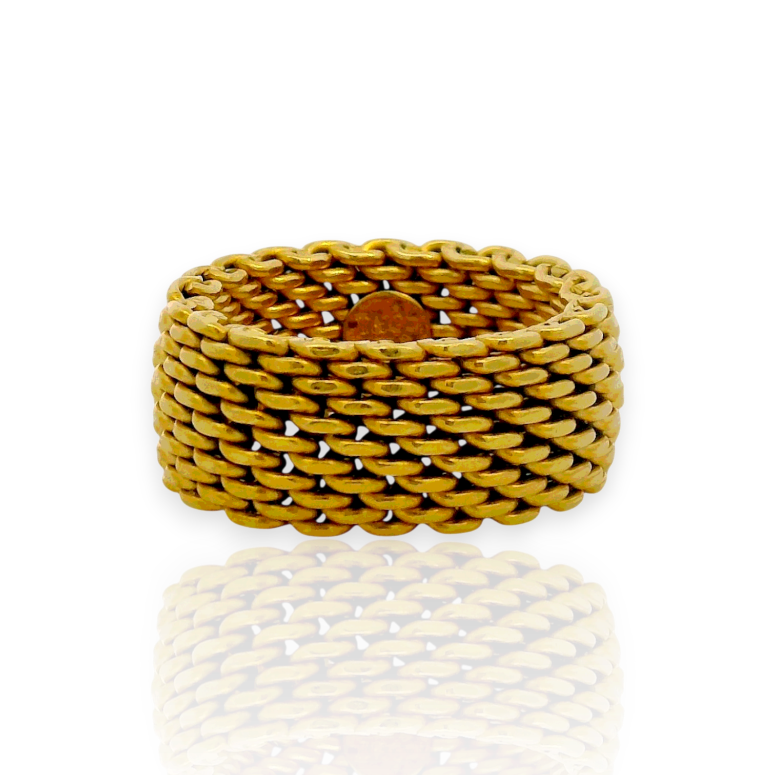 Estate Tiffany & Co. Ring Tiffany & Co. Estate 18K Yellow Gold Somerset Mesh Ring 8