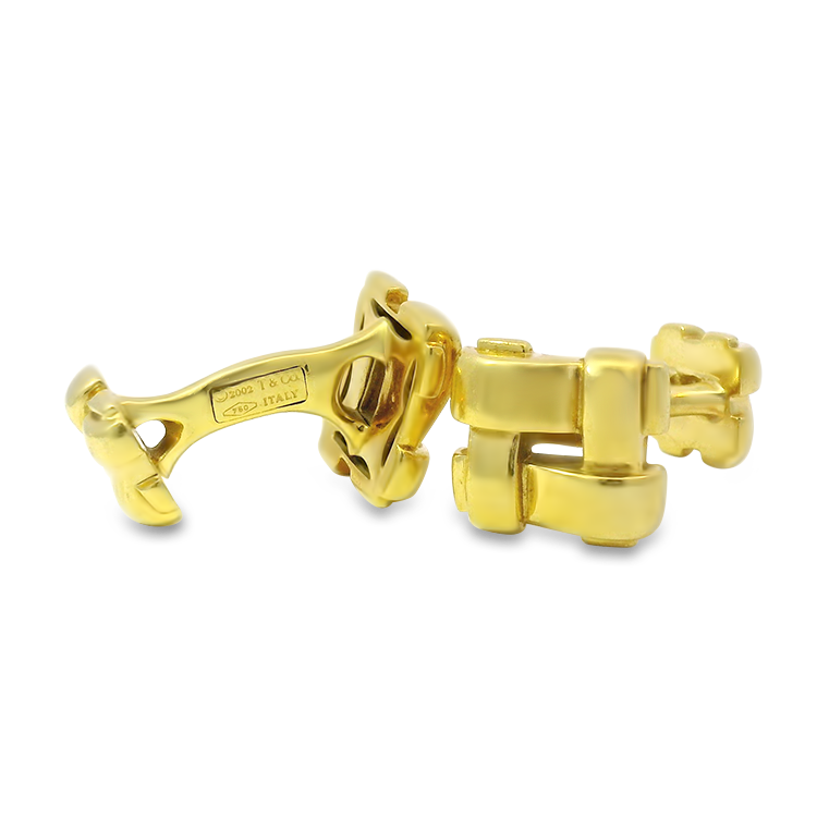 Estate Tiffany & Co. Men's Jewelry Tiffany & Co. Estate 18K Yellow Gold Vannerie Cufflinks