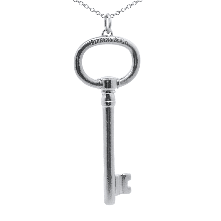 Estate Tiffany & Co. Necklaces and Pendants Tiffany & Co. Estate Elsa Peretti Sterling Silver Large Key Pendant Necklace