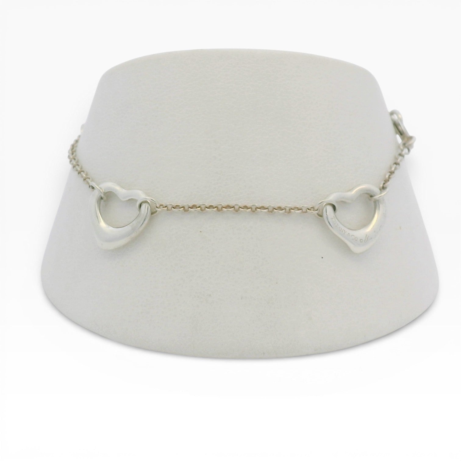 Estate Tiffany & Co. Bracelet Tiffany & Co. Estate Elsa Peretti Sterling Silver Open Heart Link Bracelet