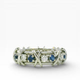Estate Tiffany & Co. Ring Tiffany & Co. Estate Jean Schlumberger Platinum, Diamond & Sapphire Sixteen Stone Ring