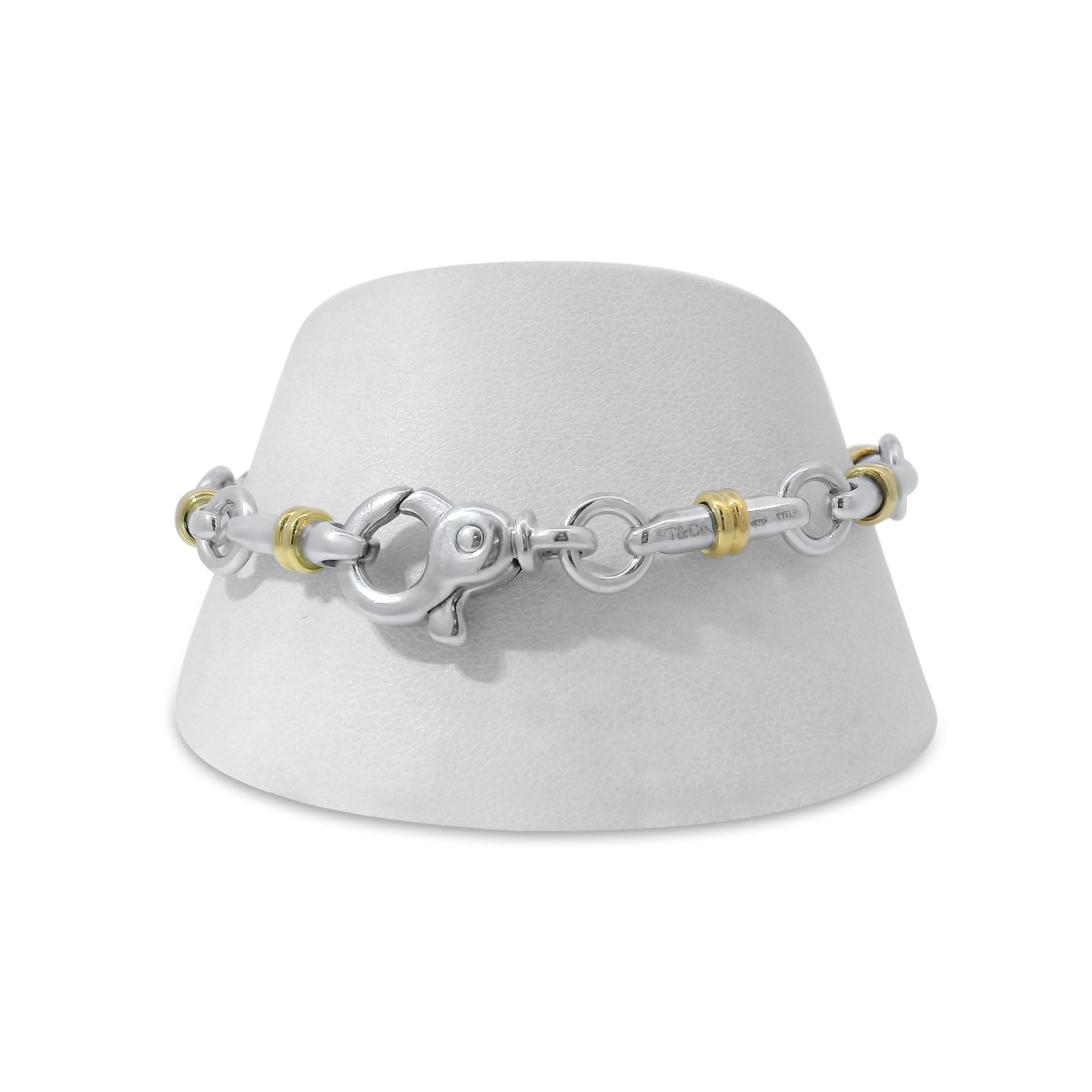 Estate Tiffany & Co. Bracelet Tiffany & Co. Estate Sterling Silver & 18K Yellow Gold Alternating Link Bracelet