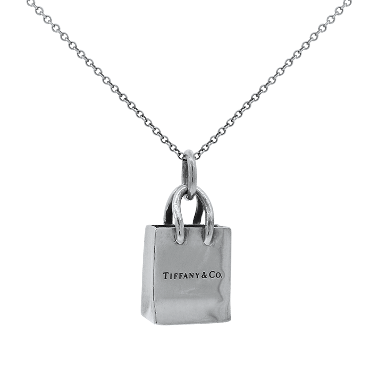 Estate Tiffany & Co. Necklaces and Pendants Tiffany & Co. Estate Sterling Silver Bag Pendant Necklace