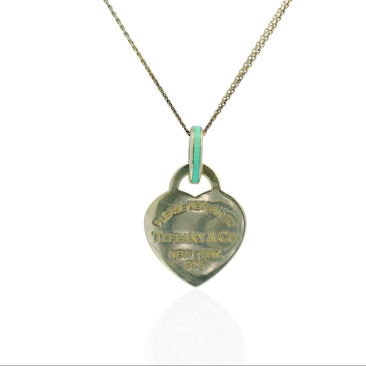 Estate Tiffany & Co. Necklaces and Pendants Tiffany & Co. Estate Sterling Silver Blue Enamel Heart Pendant