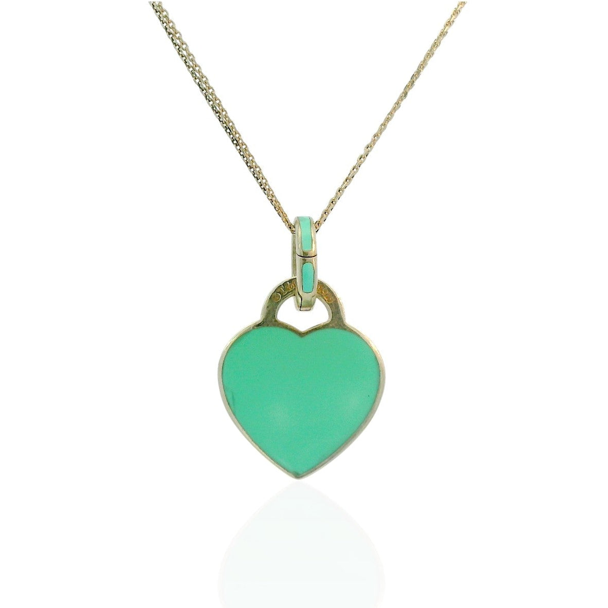 Estate Tiffany & Co. Necklaces and Pendants Tiffany & Co. Estate Sterling Silver Blue Enamel Heart Pendant