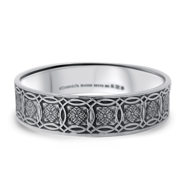 Tiffany & Co. Estate Sterling Silver Celtic Engraved Bangle