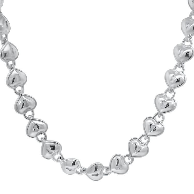 Estate Tiffany & Co. Necklaces and Pendants Tiffany & Co. Estate Sterling Silver Heart Padlock Link Necklace