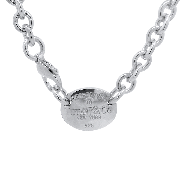 Estate Tiffany & Co. Necklaces and Pendants Tiffany & Co. Estate Sterling Silver Return to Tiffany Oval Tag Necklace