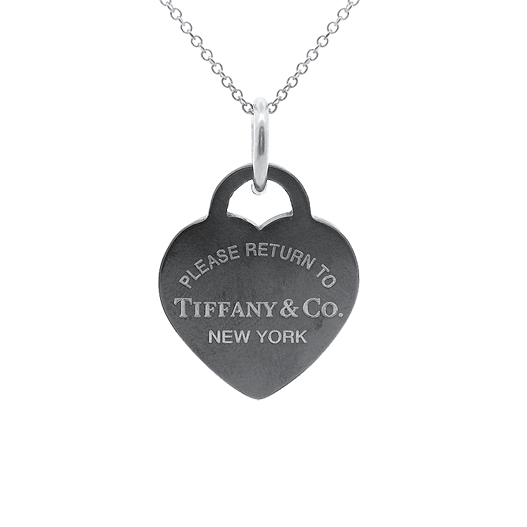 Estate Tiffany & Co. Necklaces and Pendants Tiffany & Co. Estate Sterling Silver & Titanium “Return to Tiffany®” Heart Tag Necklace