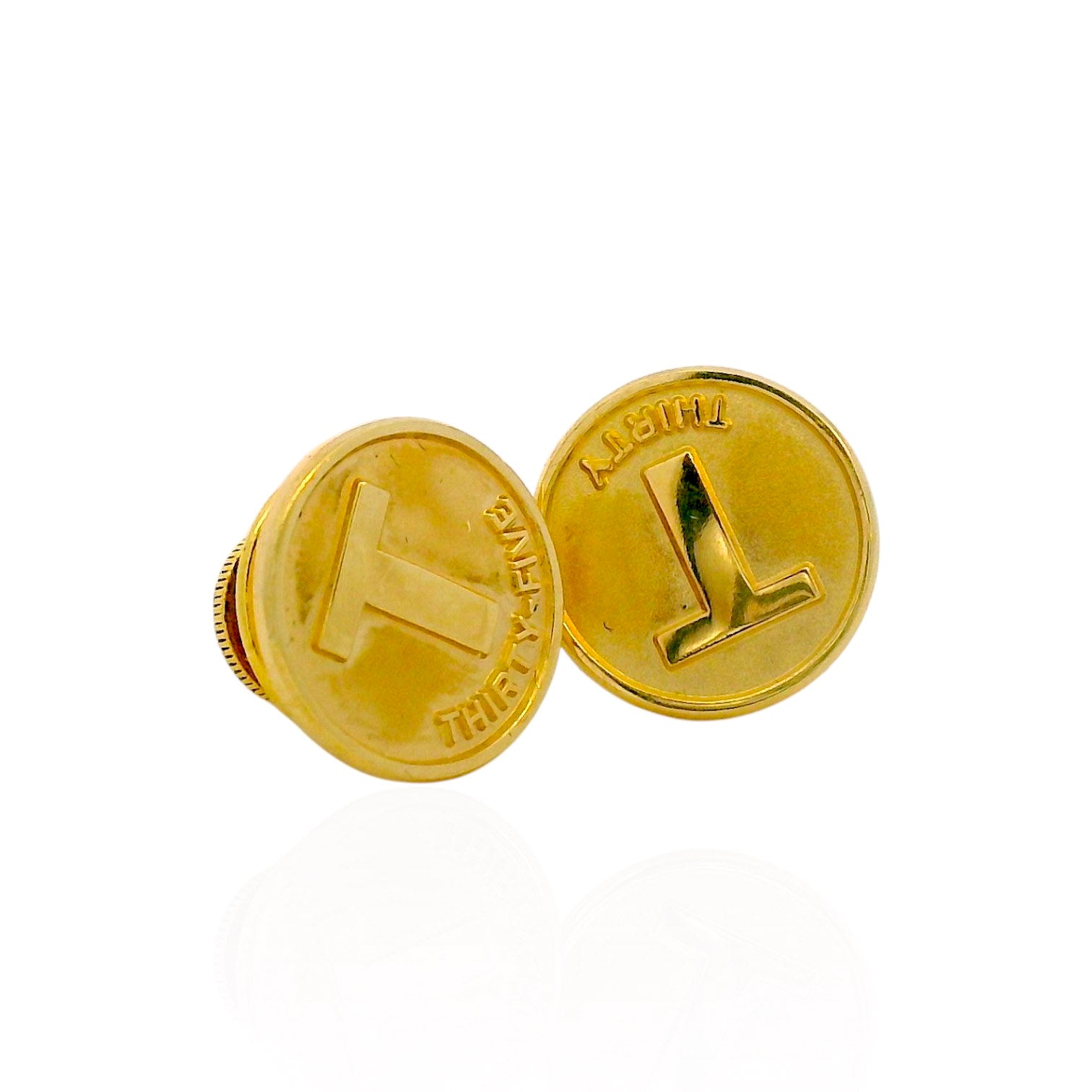 Estate Tiffany & Co. Pins & Brooches Tiffany & Co. Estate “T Thirty Five” 18K Yellow Gold Tie Tack Pair