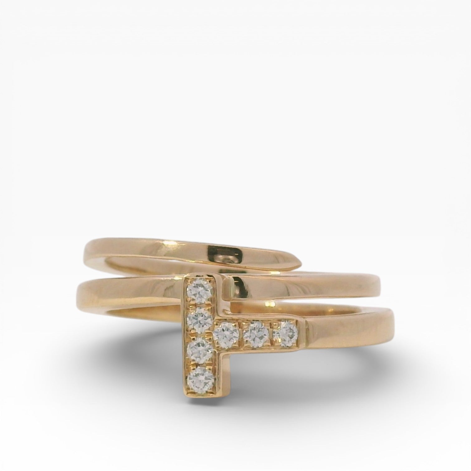 Estate Tiffany & Co. Ring Tiffany & Co. Estate T-Wrap 18K Rose Gold Diamond Ring 7