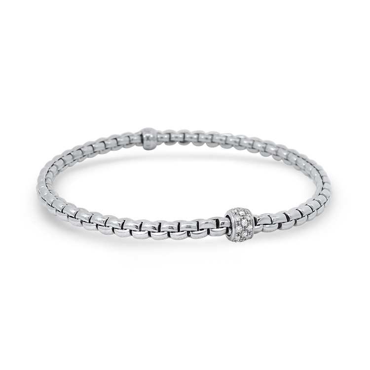 Fope Bracelet Estate Fope Eka 18k White Gold Flex’it Diamond Bracelet – Medium