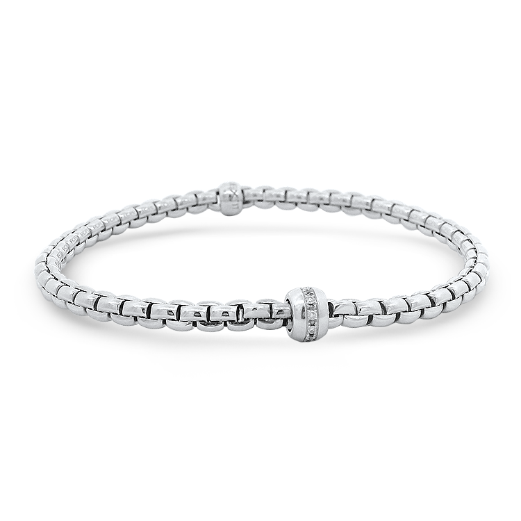 Fope Bracelet Estate Fope Eka Tiny 18k White Gold Flex'it Bracelet - Medium