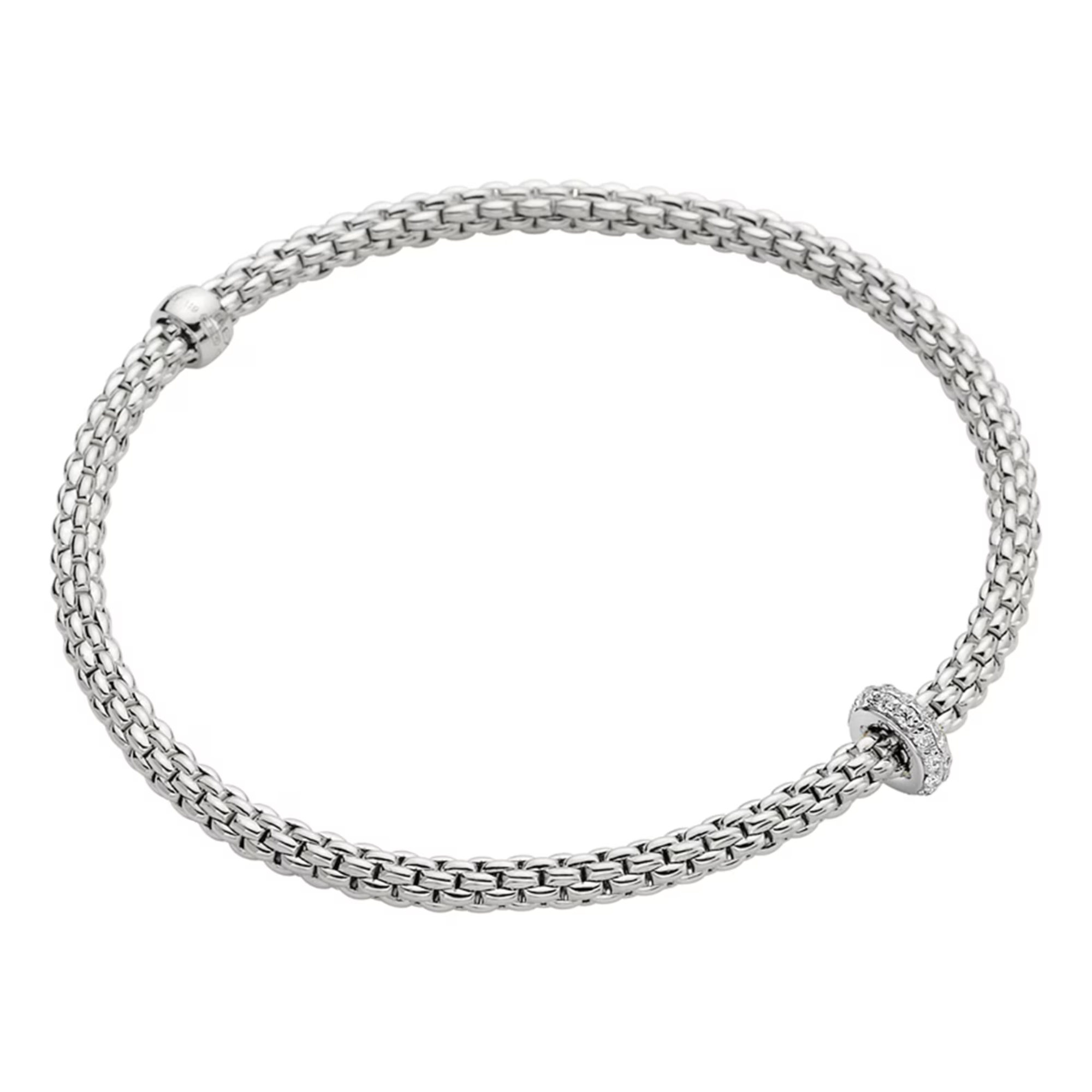 Fope Bracelet Fope 18K White Gold Prima Flex'it Bracelet with Diamonds