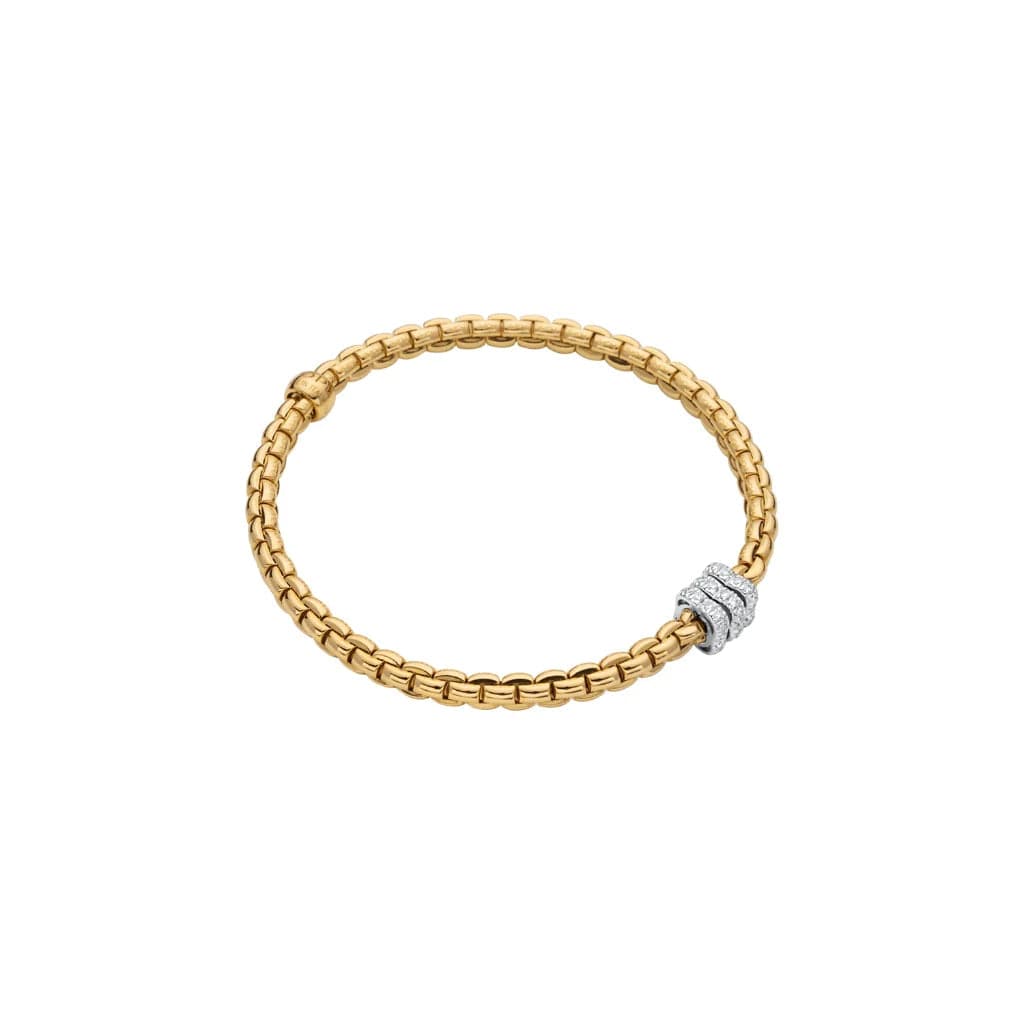 Fope Bracelet Fope 18K Yellow Gold Eka Flex'it Bracelet with Diamonds