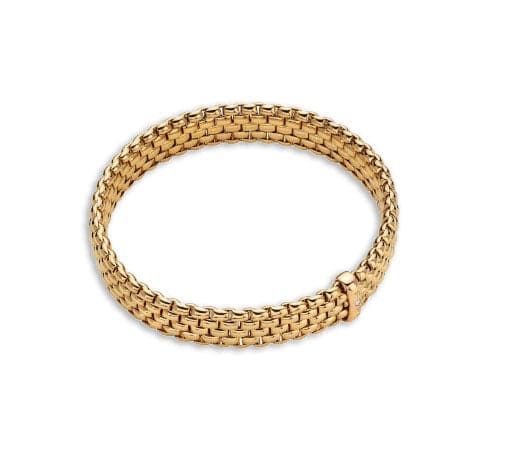 Fope Bracelet Fope 18k Yellow Gold "Panorama" Flex'it Bracelet with Diamond Rondel