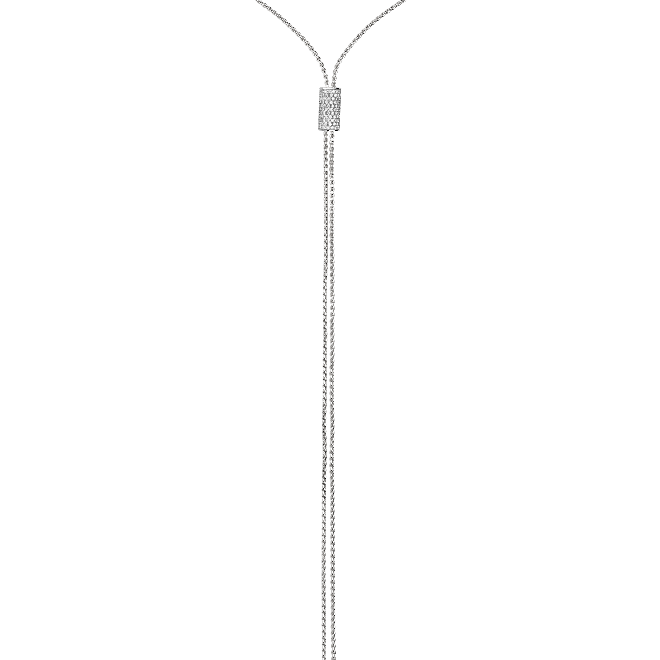Fope Necklace Fope Aria 18K White Gold Slider Necklace with Diamond Pavé - 35 Inches