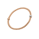 Fope Bracelet Fope Eka 18k Rose Gold and White Gold Flex'It Bracelet with Rhombus-set Diamonds .12ctw - Size Medium