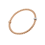 Fope Bracelet Fope Eka 18k Rose Gold and White Gold Flex'It Bracelet with Rhombus-set Diamonds .12ctw - Size Medium