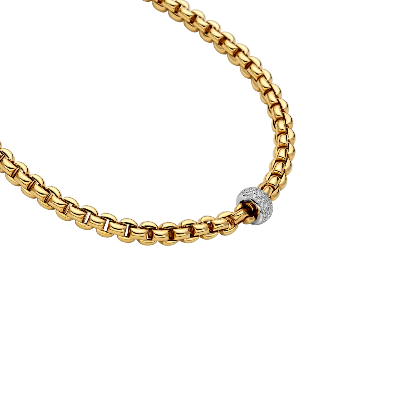 Fope Eka 18K Yellow & White Gold Necklace with Diamond Pavé - 18 Inches