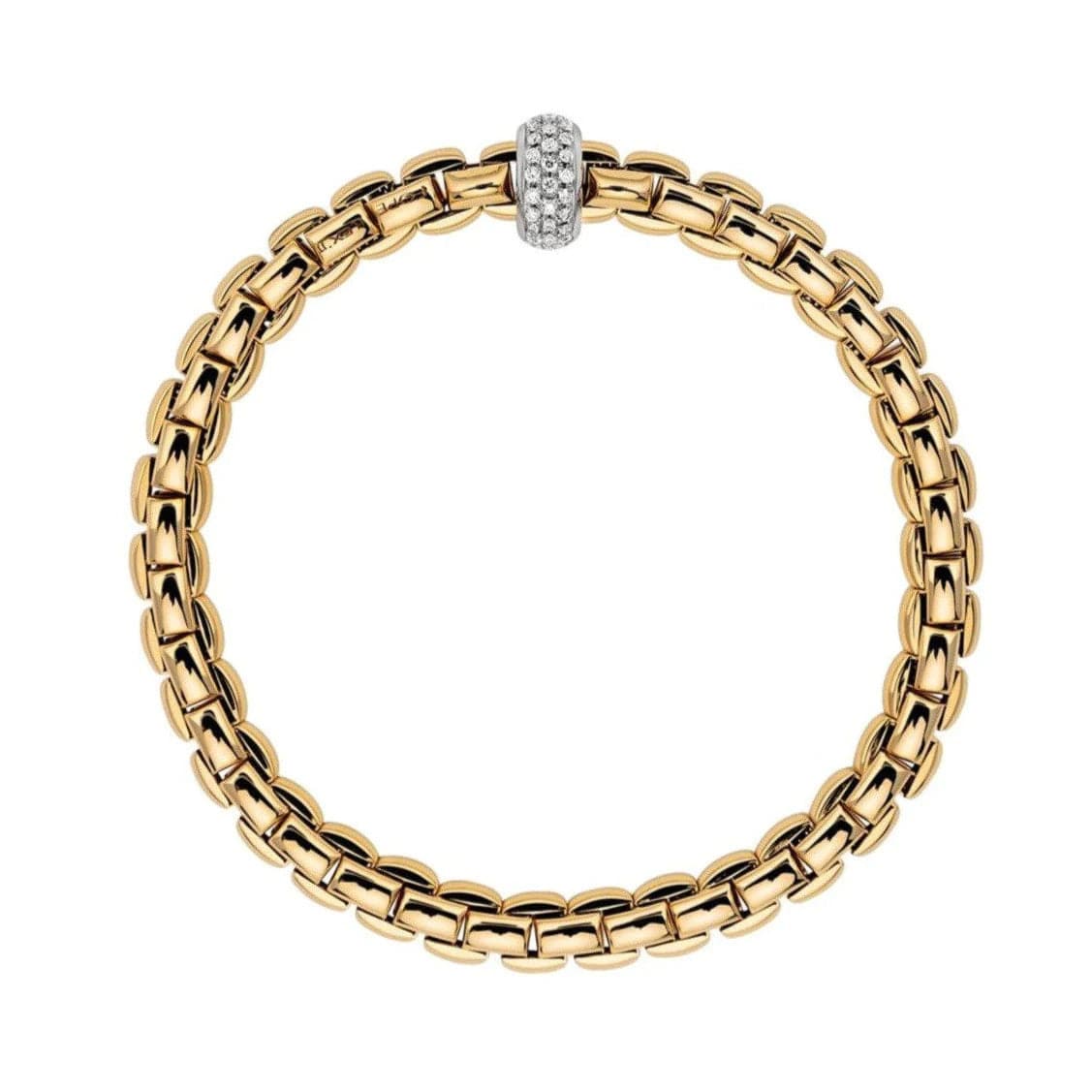 Fope Bracelet Fope Eka 18k Yellow Gold Flex'it Bracelet with Diamond Rondell