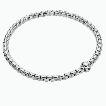 Fope Bracelet Fope Eka Flex'it 18k White Gold Black Diamond Bracelet