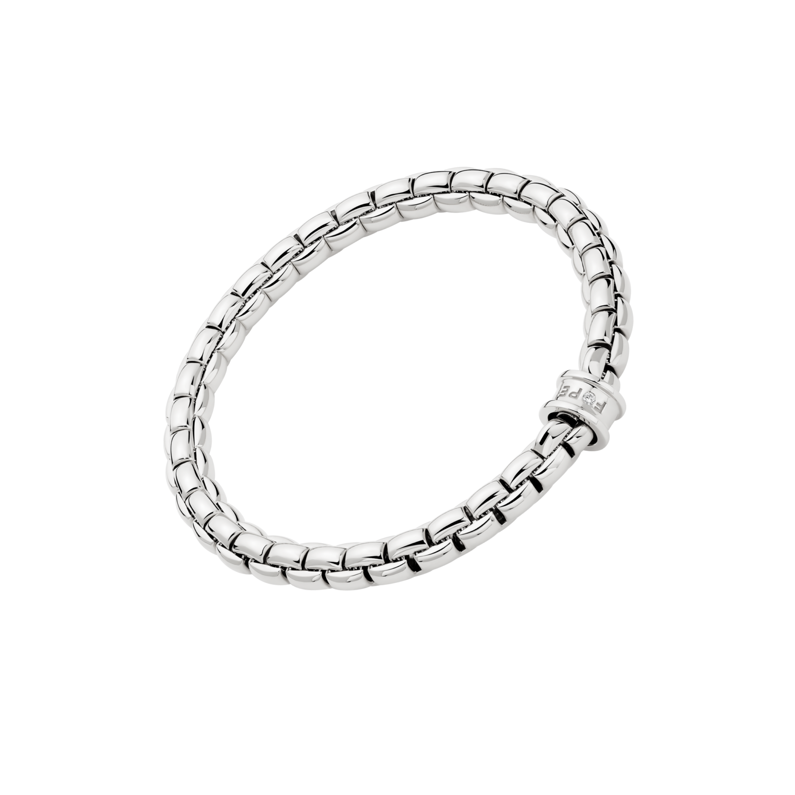 Fope Bracelet Fope Eka Flex’It 18k White Gold Flex'it Bracelet with Diamond Accent - Size X-Large