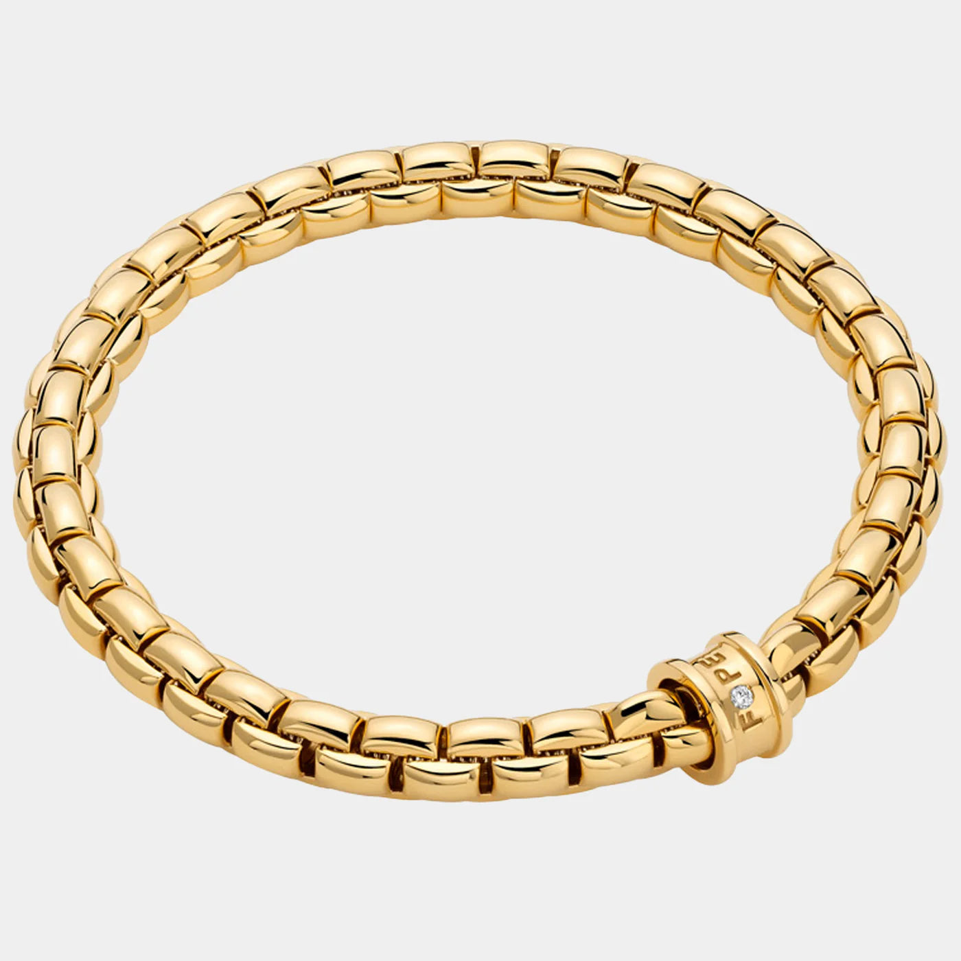 Fope Bracelet Fope Eka Flex’It 18k Yellow Gold Flex'it Bracelet with Diamond Accent - Size Large