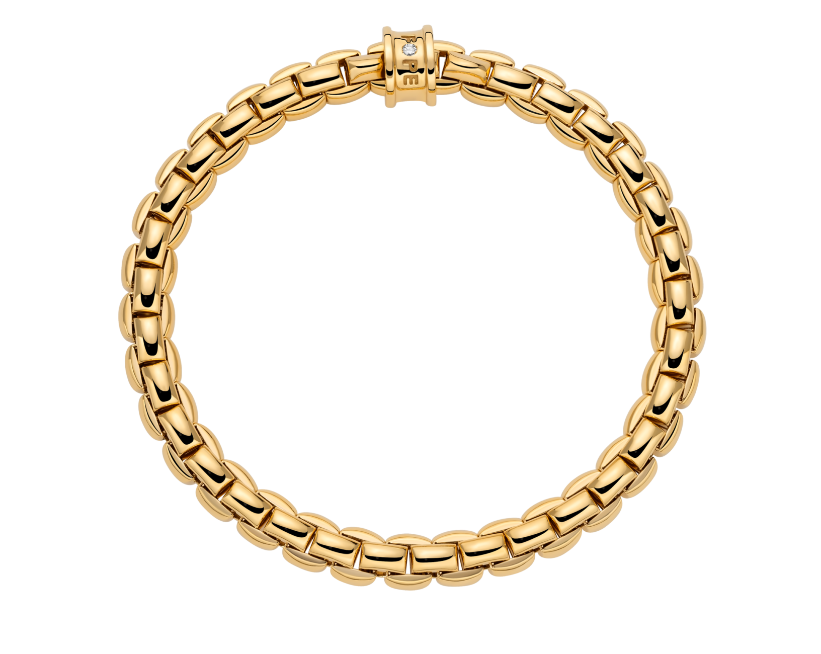 Fope Bracelet Fope Eka Flex’It 18k Yellow Gold Flex'it Bracelet with Diamond Accent - Size X-Large