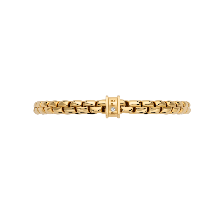 Fope Bracelet Fope Eka Flex’It 18k Yellow Gold Flex'it Bracelet with Diamond Accent - Size X-Large