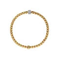Fope Bracelet Fope Eka Tiny 18K Yellow & White Gold Flex'it Bracelet with 0.19 ctw Diamond Rondel - Size Small