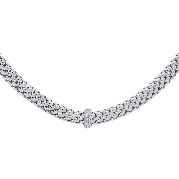 Fope Necklaces and Pendants Fope Estate 18k White Gold Vendome Necklace with Diamonds