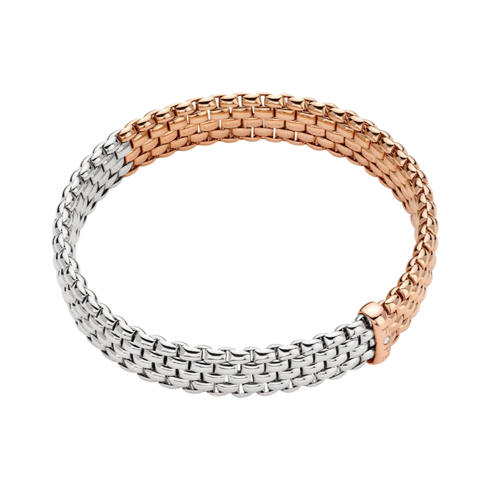 Fope Bracelet Fope Panorama 18k Rose and White Gold Flex'it Bracelet - Medium
